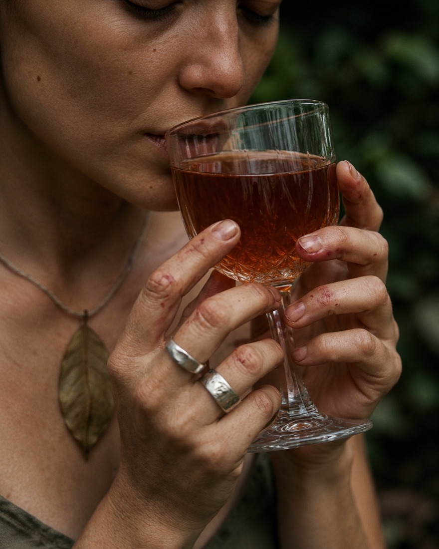 Femme dégustant une boisson de cerise de café